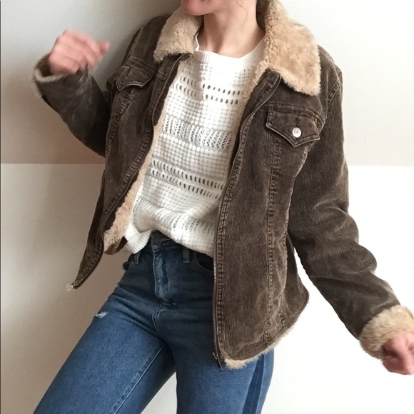 corduroy fur lined jacket